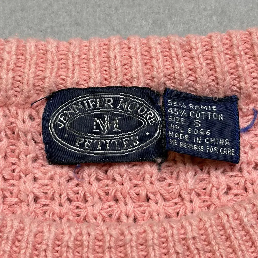 Vintage‎ Newport News Petite Pink Chunky Knit Sweater Womens Small Cottagecore